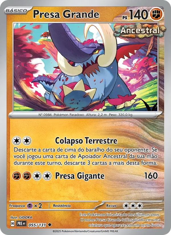 Presa Grande 055/131 Evoluções Prismáticas