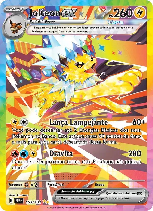 Jolteon ex 153/131 Evoluções Prismáticas