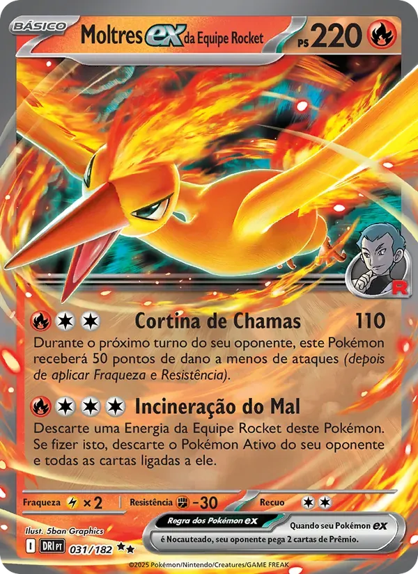 Moltres ex da Equipe Rocket 031/182 Rivais Predestinados