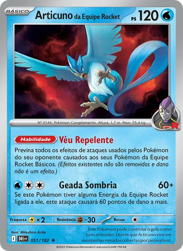 Articuno da Equipe Rocket 051/182 Rivais Predestinados