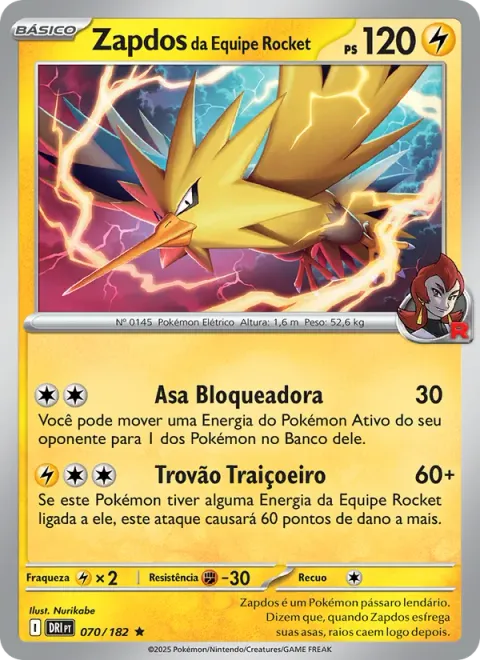Zapdos da Equipe Rocket 070/182