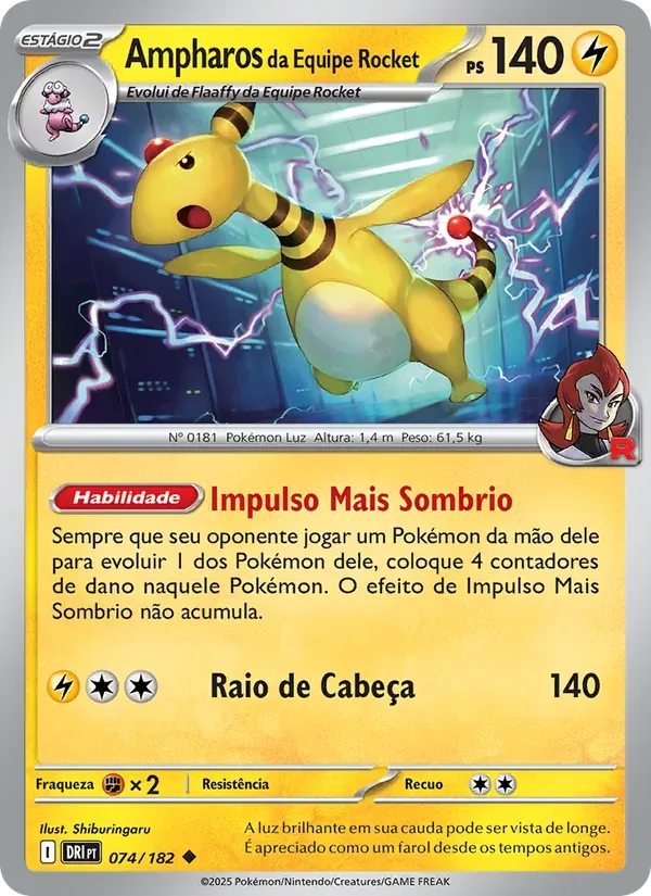 Ampharos da Equipe Rocket 074/182 Rivais Predestinados