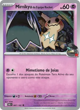 Mimikyu da Equipe Rocket 087 Rivais Predestinados