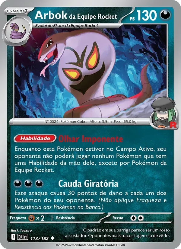 Arbok da Equipe Rocket 113/182 Rivais Predestinados