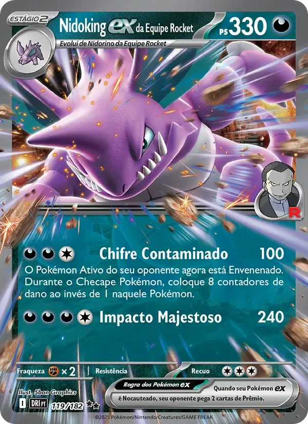 Nidoking ex da Equipe Rocket 119/182 Rivais Predestinados