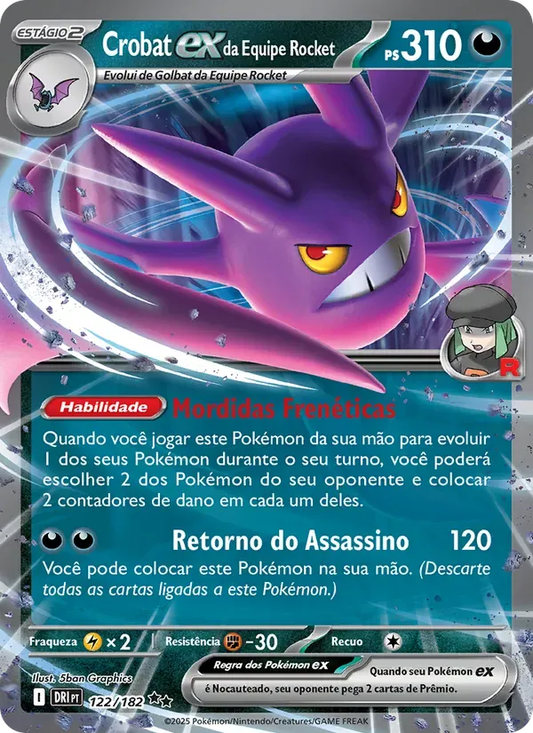 Crobat ex da Equipe Rocket 122/182 Rivais Predestinados