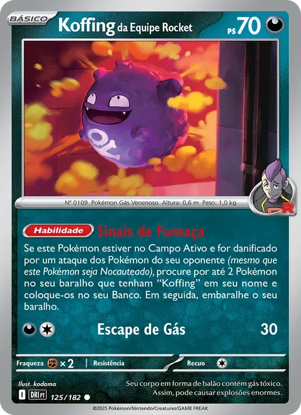 Koffing da Equipe Rocket 125/182 Rivais Predestinados