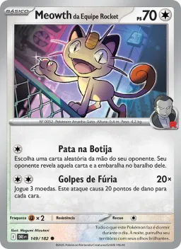 Meowth da Equipe Rocket 149 Rivais Predestinados
