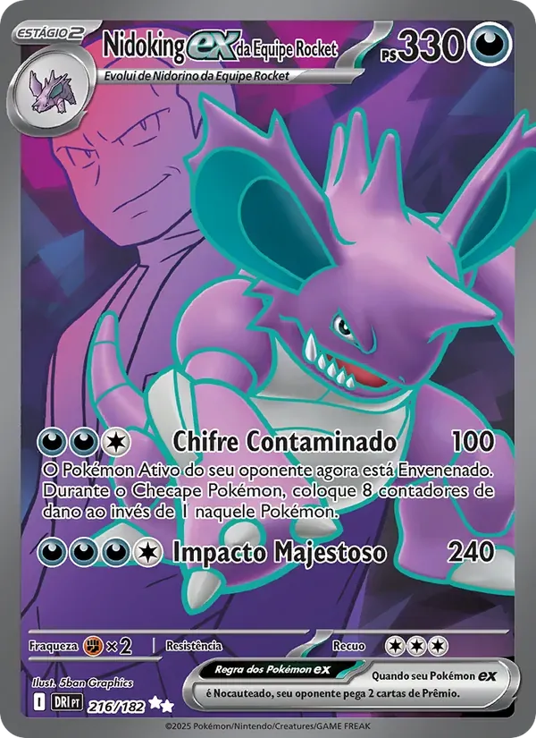 Nidoking ex da Equipe Rocket 216/182 Rivais Predestinados