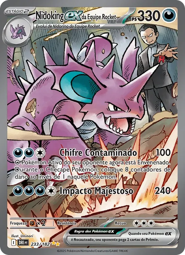 Nidoking ex da Equipe Rocket 233/182 Rivais Predestinados