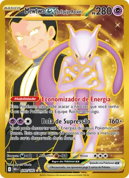 Mewtwo ex da Equipe Rocket 240 Rivais Predestinados