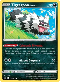 Zigzagoon de Galar 117 Espada e Escudo