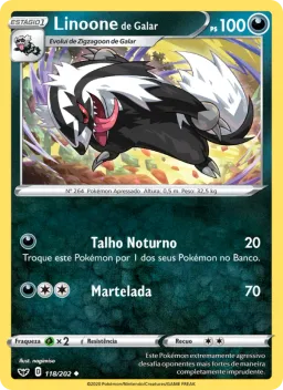 Linoone de Galar 118 Espada e Escudo
