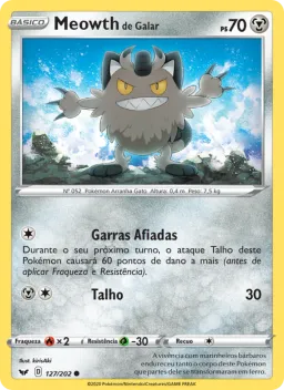Meowth de Galar 127 Espada e Escudo