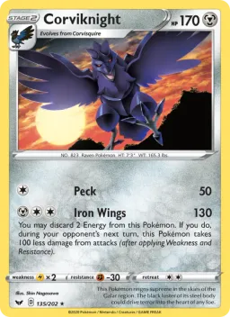 Corviknight 135 Espada e Escudo