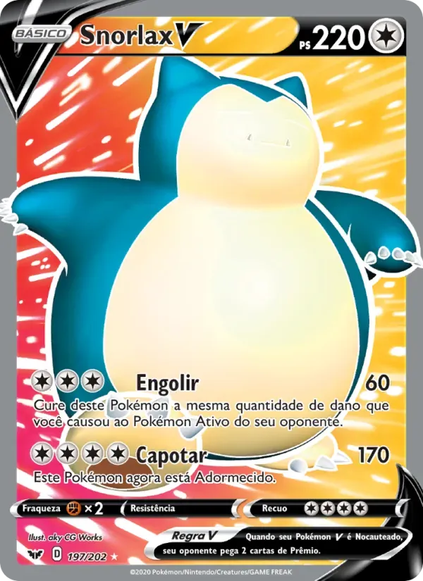 Snorlax V 197/202 Espada e Escudo