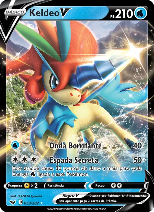 Keldeo V 53/202 Espada e Escudo