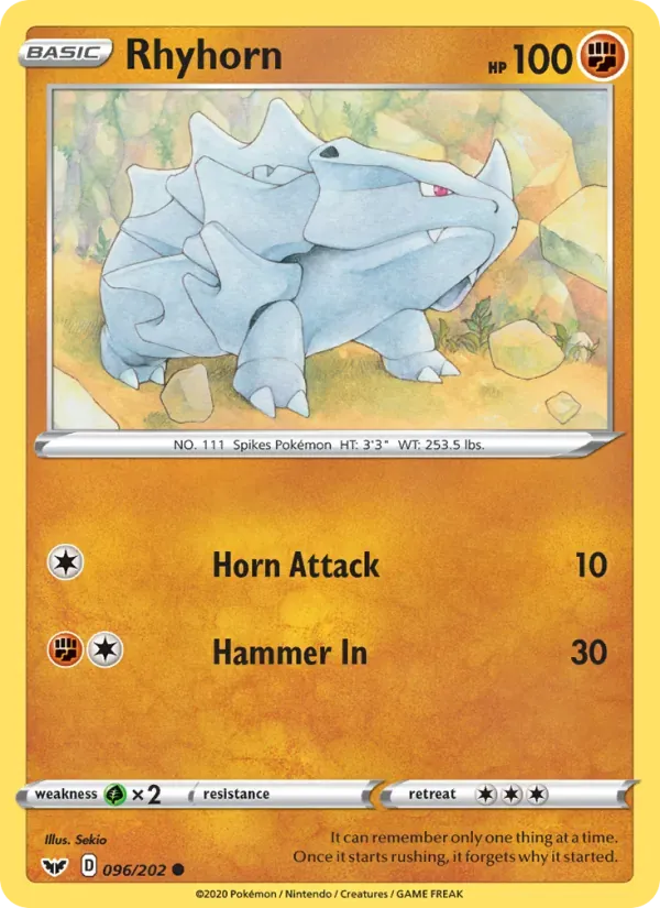 Rhyhorn 96/202 Espada e Escudo