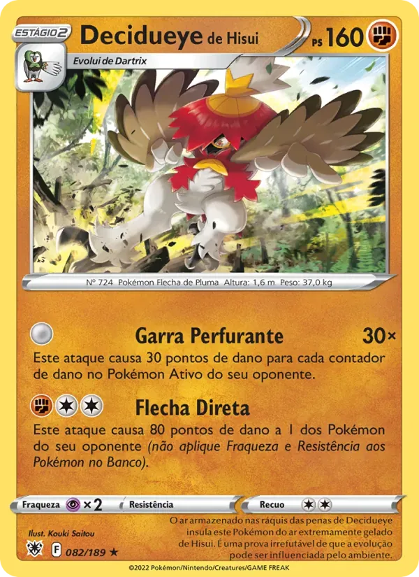 Decidueye de Hisui 082/189 Estrelas Radiantes