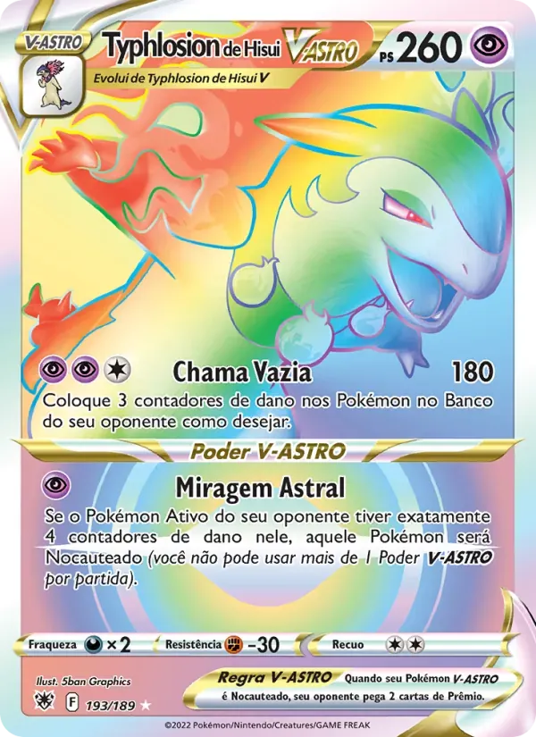 Typhlosion de Hisui V-ASTRO 193/189 Estrelas Radiantes