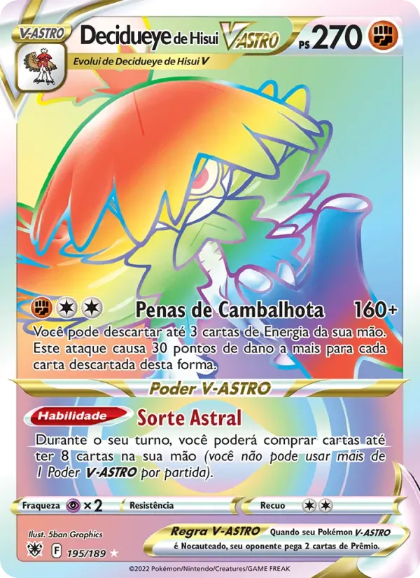 Decidueye de Hisui V-ASTRO 195/189 Estrelas Radiantes