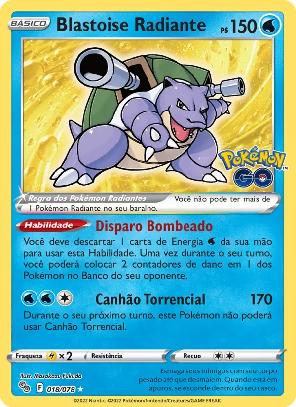 Blastoise Radiante 018/78 Pokémon GO