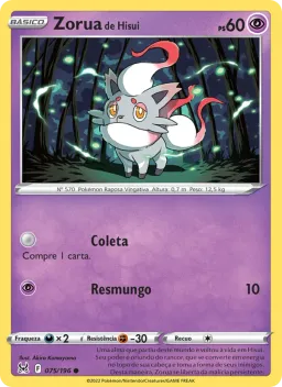 Zorua de Hisui 075 Origem Perdida