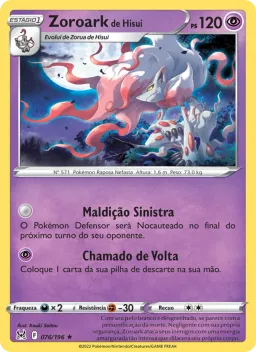 Zoroark de Hisui 076 Origem Perdida