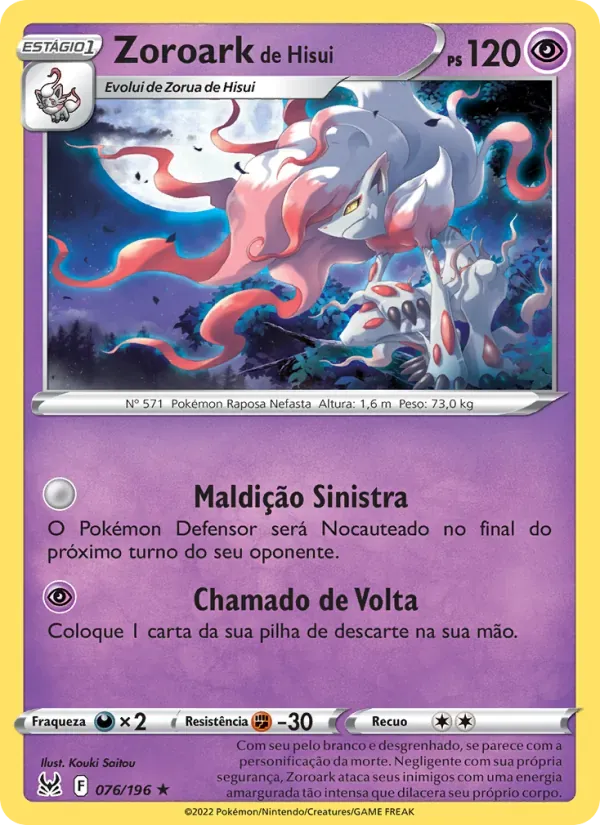 Zoroark de Hisui 076/196 Origem Perdida
