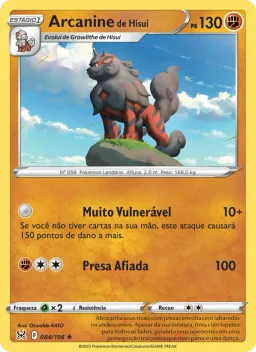 Arcanine de Hisui 084 Origem Perdida