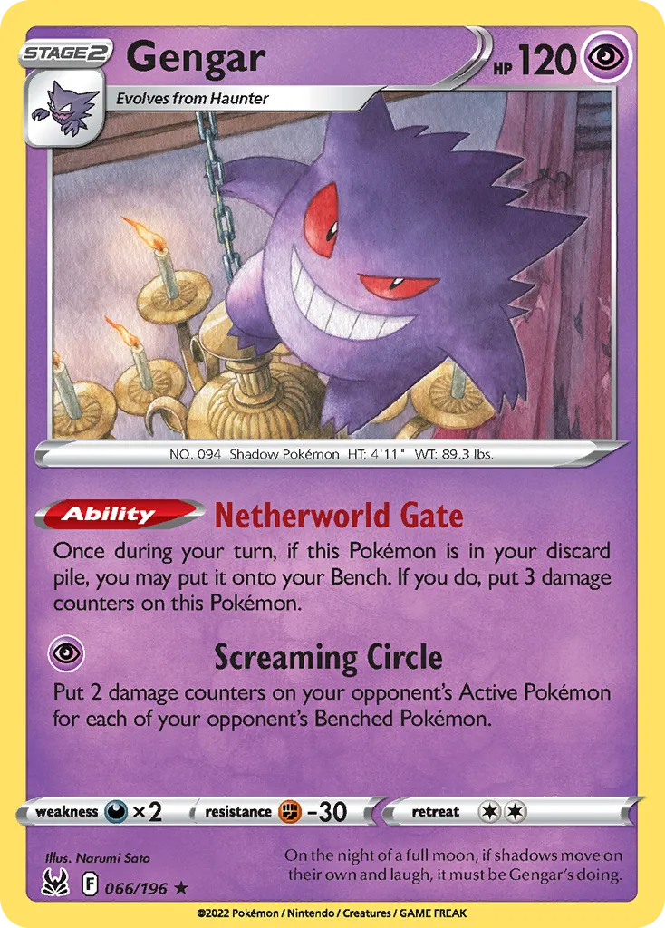 Gengar TG06/30 Origem Perdida Galeria de Treinador