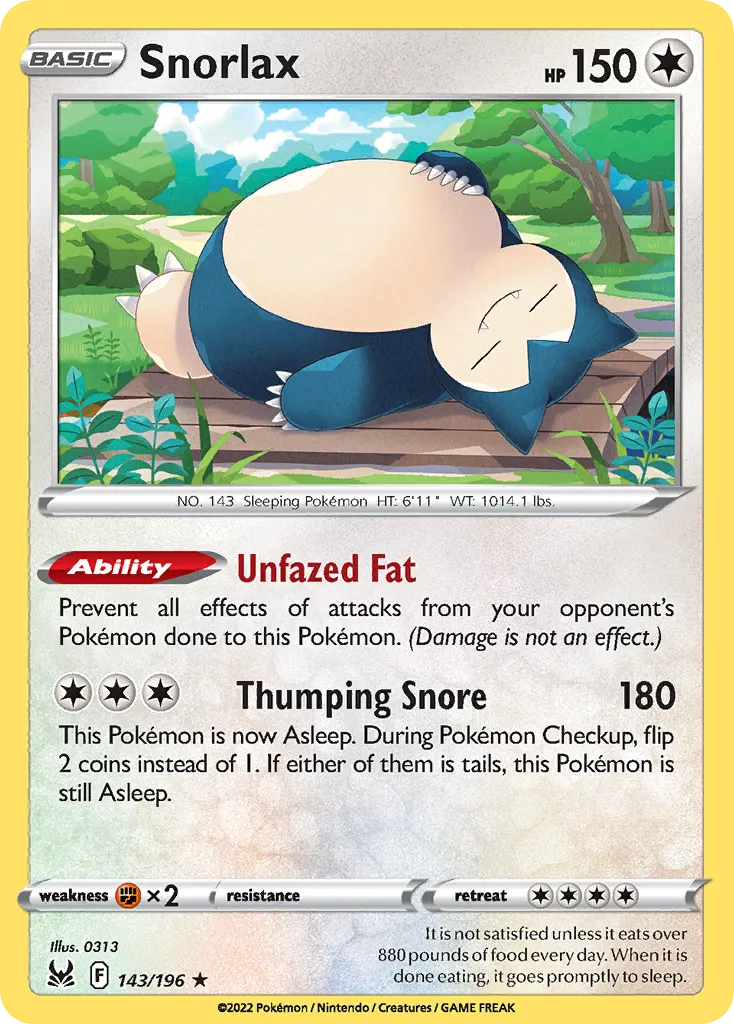 Snorlax TG10/30 Origem Perdida Galeria de Treinador