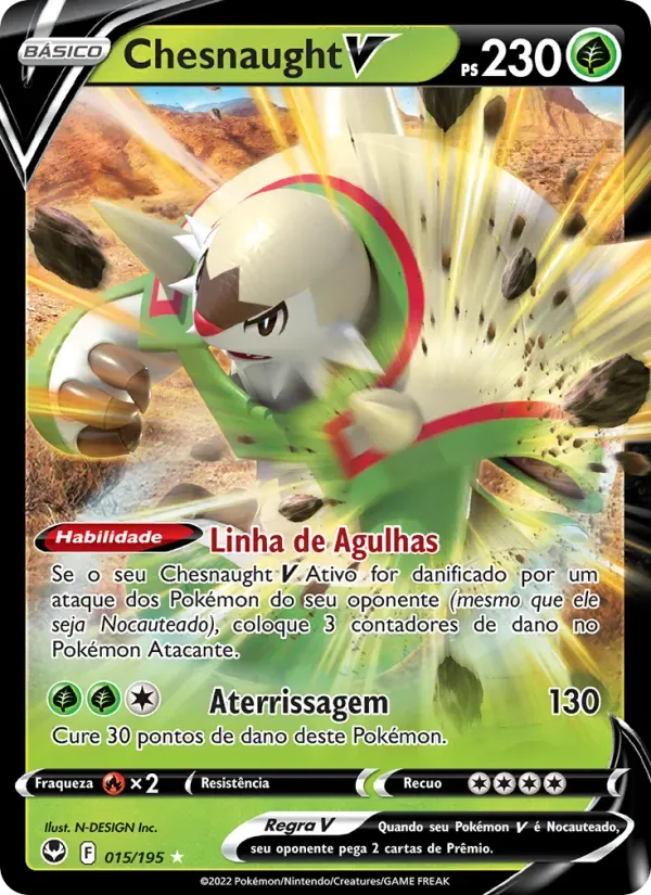 Chesnaught V 015/195 Tempestade Prateada