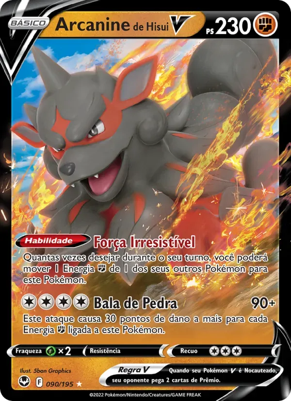 Arcanine de Hisui V 090/195 Tempestade Prateada