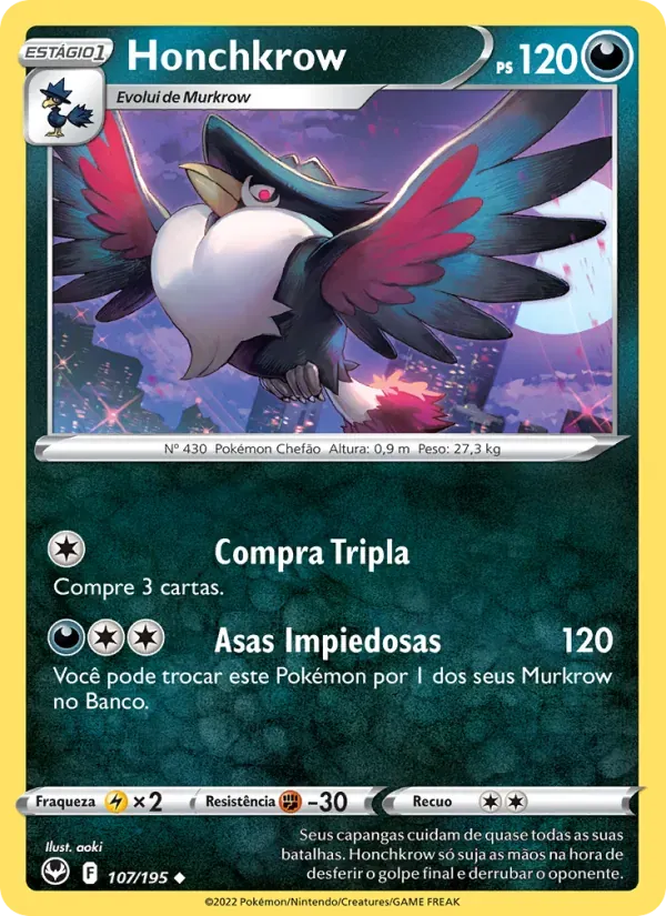 Honchkrow 107/195 Tempestade Prateada