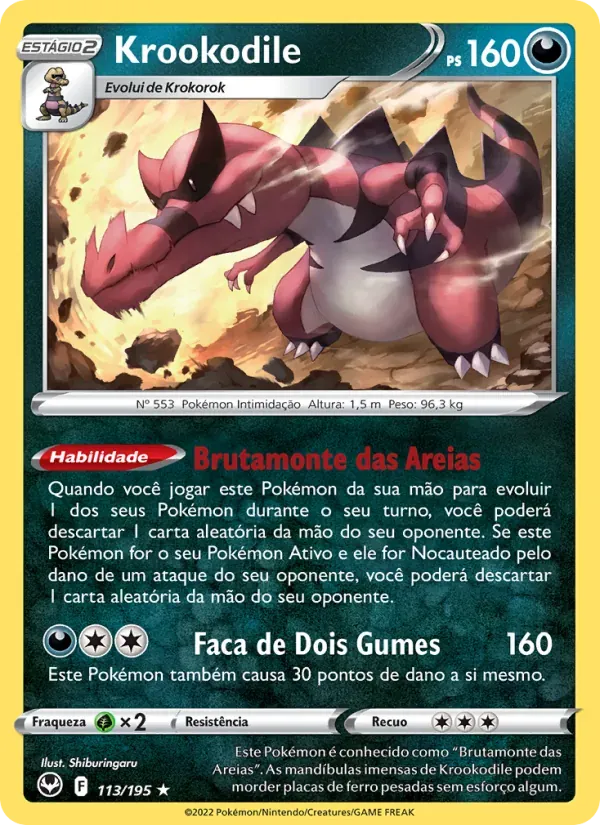 Krookodile 113/195 Tempestade Prateada