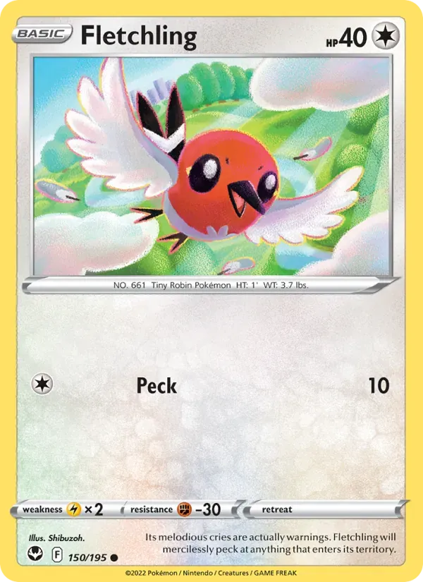 Fletchling 150/195 Tempestade Prateada