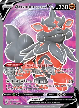 Arcanine de Hisui V 179 Tempestade Prateada