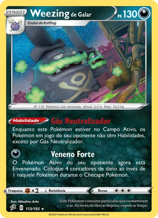 Weezing de Galar 113/192 Rixa Rebelde