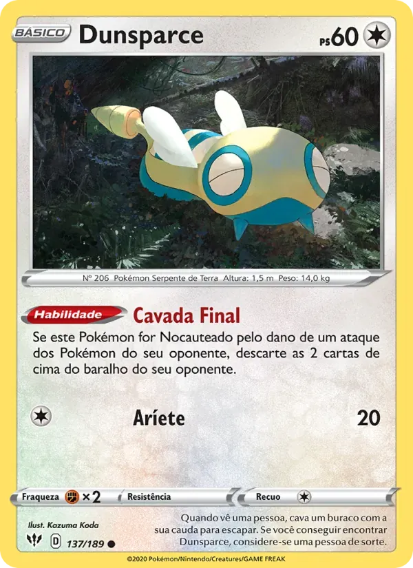 Dunsparce 137/189 Escuridão Incandescente