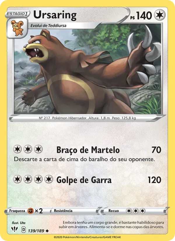 Ursaring 139/189 Escuridão Incandescente