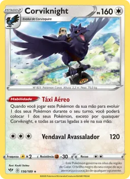 Corviknight 156 Escuridão Incandescente