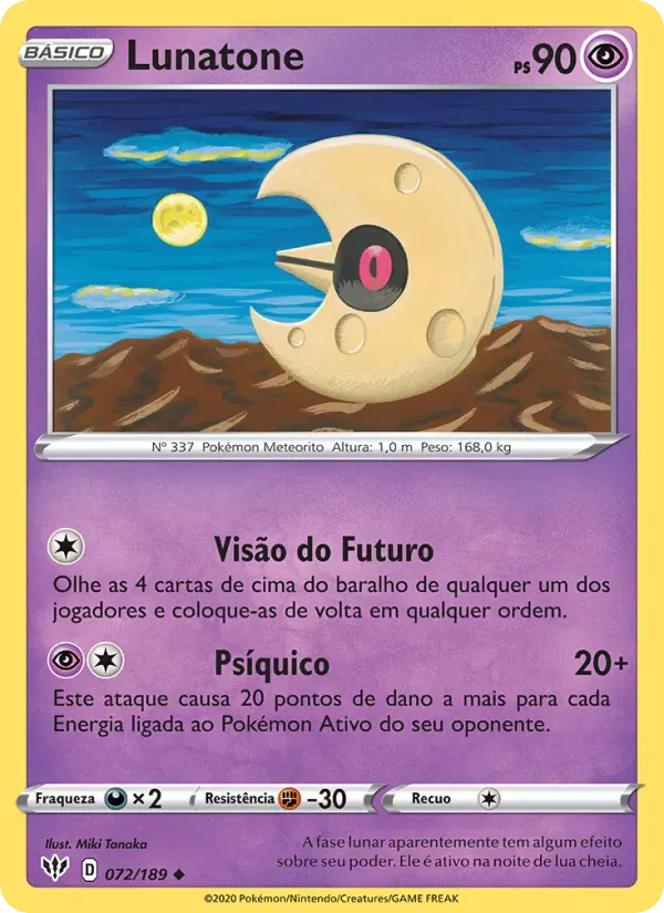 Lunatone 72/189 Escuridão Incandescente