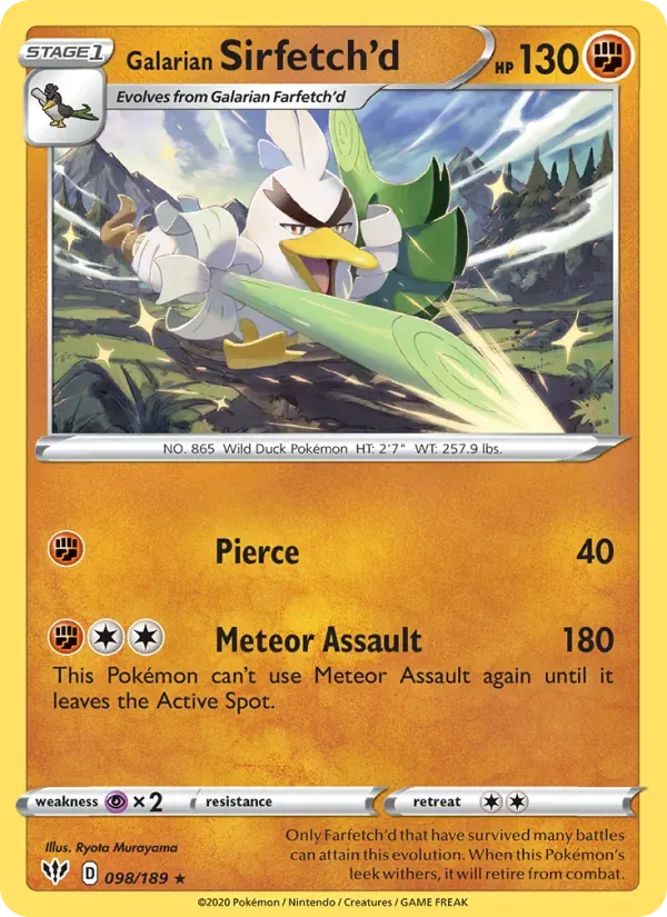Sirfetch'd de Galar 98/189 Escuridão Incandescente