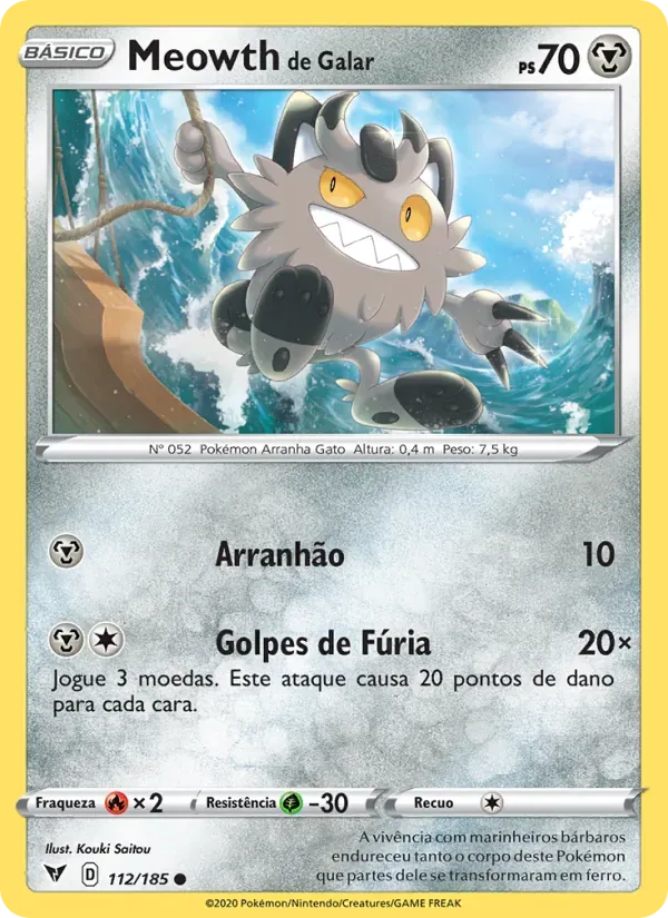 Meowth de Galar 112/185 Voltagem Vívida