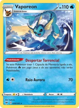 Vaporeon 30 Voltagem Vívida