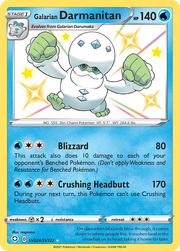 Darmanitan de Galar SV024/122 Destinos Brilhantes Cofre Brilhante
