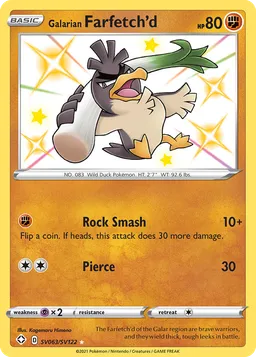 Farfetch'd de Galar SV063 Destinos Brilhantes Cofre Brilhante