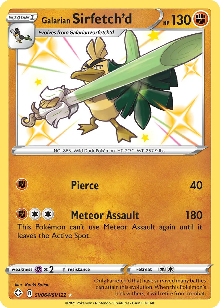 Sirfetch'd de Galar SV064/122 Destinos Brilhantes Cofre Brilhante