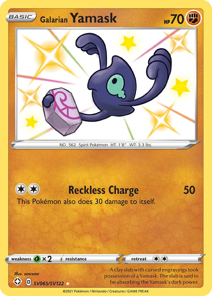 Yamask de Galar SV065/122 Destinos Brilhantes Cofre Brilhante